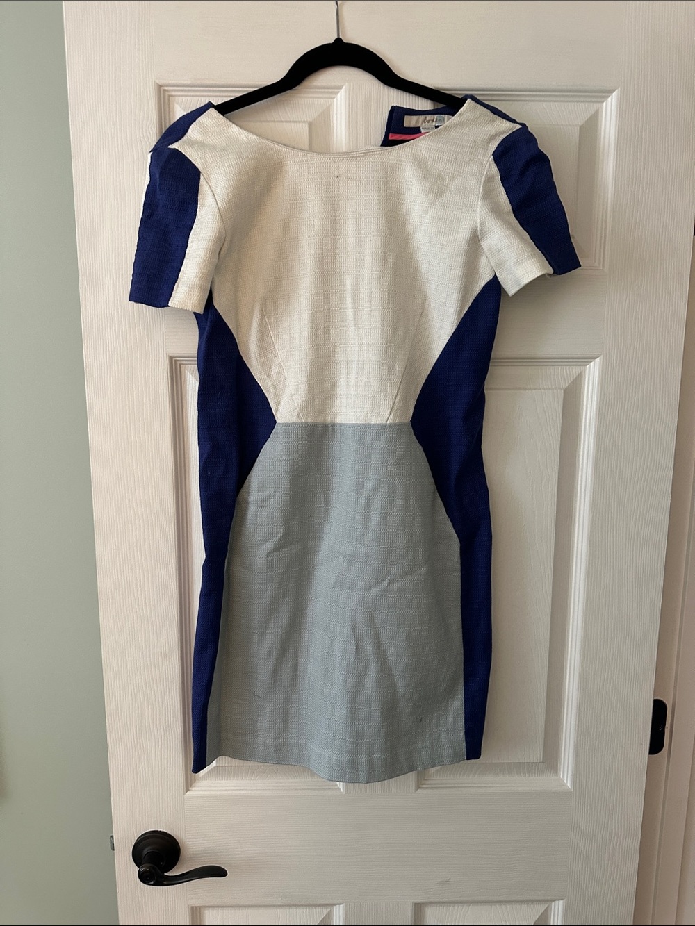 Boden White, Navy & Light Gray Colorblock Sheath